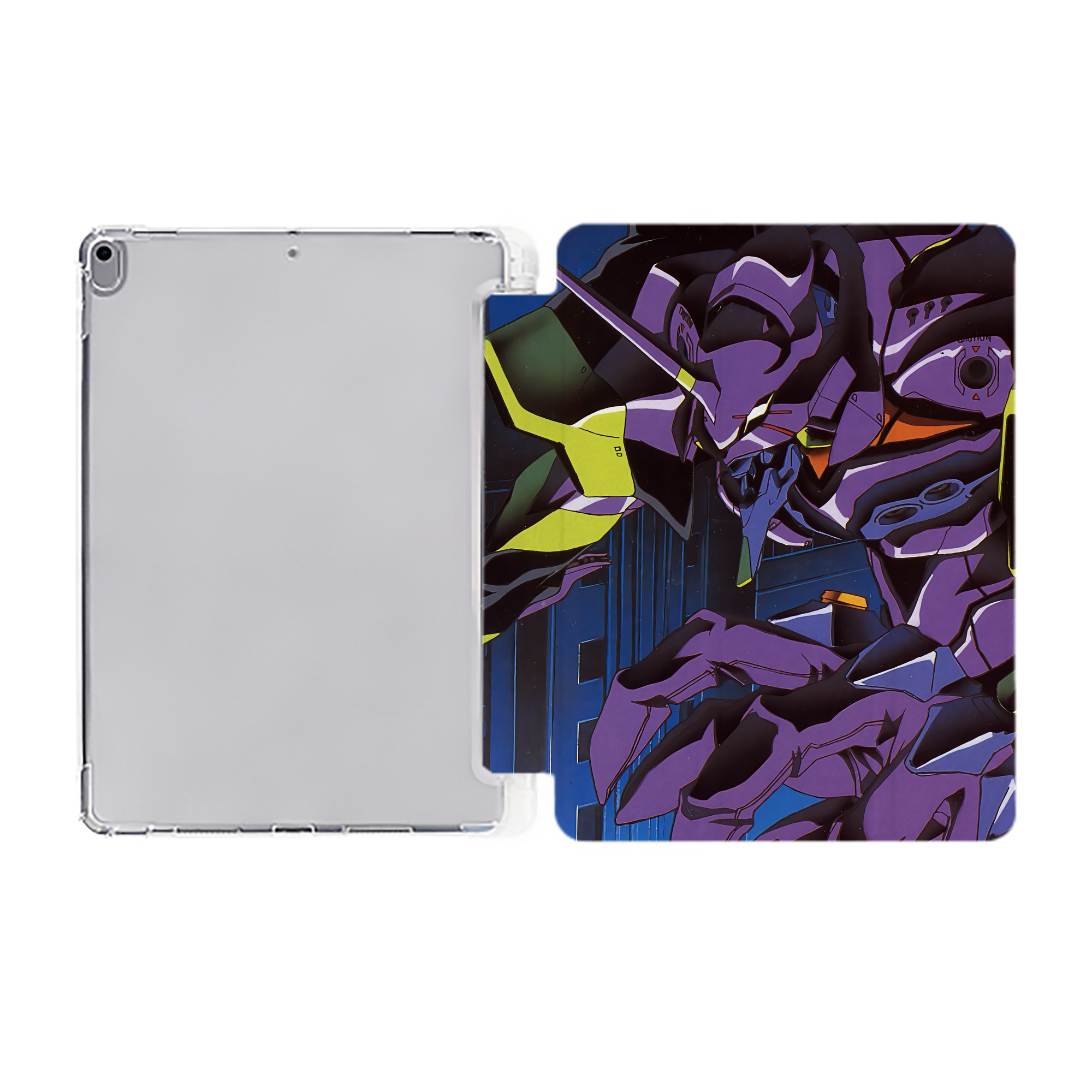 （画像用） EVA 新世紀エヴァンゲリオン IPad ケース ペン収納付き 三つ折りスタンド PUレザー×シリコン 対応機種9.5/10.5/10.9インチ